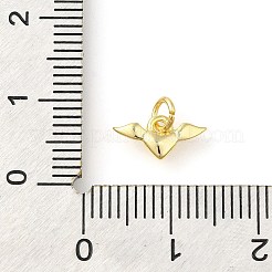 Heart with Wing Rack Plating Brass Pendants Charms&nbsp;KK-S396-17