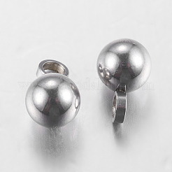Tarnish Resistant Original Color Ball Charms 304 Stainless Steel Round Pendants&nbsp;X-STAS-E037-2