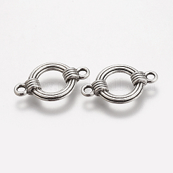 合金リンクコネクター  鉛フリー及びカドミウムフリー  リング  アンティークシルバー  27x17x5mm  穴：2.5mm&nbsp;EA9823Y