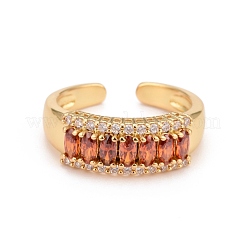 Bling Orange Cubic Zirconia Cuff Ring&nbsp;KK-Z023-05G