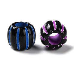 Spray Printed Opaque Acrylic European Beads&nbsp;SACR-P031-02B