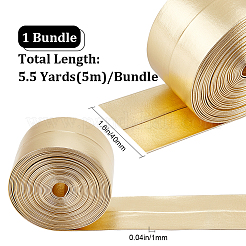 5mの平型模造革コード  枕の装飾用  ゴールド  40x1mm  約5.47ヤード（5m）/ロール&nbsp;LC-GF0001-02H-01