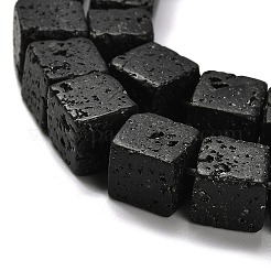 天然溶岩岩ビーズ連売り  キューブ  8.5x8.5x8.5mm  穴：1.2mm  約46個/連  14.72~14.76''（37.4~37.5センチメートル）&nbsp;G-G175-H15-01