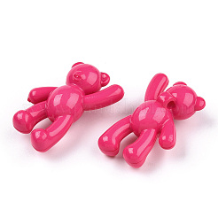 オペークアクリルパーツ  クマ  サクランボ色  37x28x13mm  穴：2.5mm  約133個/500g&nbsp;MACR-S373-01A-R9