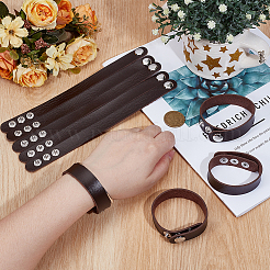 合金バックル付きイミテーションレザーシンプルプレーンコードブレスレット15個  コーヒー  8-5/8インチ（21.8cm）&nbsp;BJEW-ME0001-06A