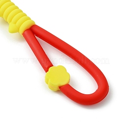 猫の足跡プリント PVC & 鉄合金 ロブスター クロー クラスプ キーチェーン  レッド  180mm&nbsp;KEYC-JKC01104-01