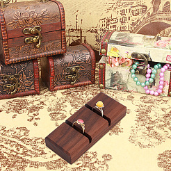2-Slot Walnut Wood Ring Displays&nbsp;RDIS-WH0001-32A
