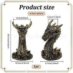 樹脂製水晶玉ホルダー  ドラゴン  ダークカーキ  65x67x107mm&nbsp;ODIS-WH0038-228B