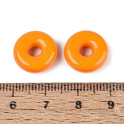 アクリルビーズ  不透明な  ダークオレンジ  ドーナツ  14x5mm  穴：3.5mm  約793個/500g&nbsp;MACR-L010-05C-02