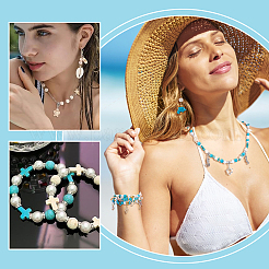 DIY Synthetic Turquoise & Shell Beads Finding Kits&nbsp;DIY-PH0031-46