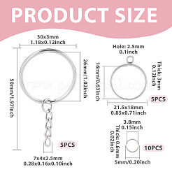 5Pcs 304 Stainless Steel Open Back Bezel Pendants&nbsp;STAS-TAD0001-01D