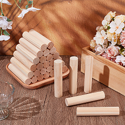 木製の丸棒32本  DIYクラフト用品  アンティークホワイト  100x20mm&nbsp;WOOD-OC0004-41
