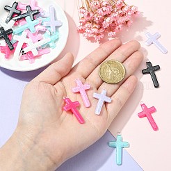 30Pcs 6 Colors Religion Opaque Resin Pendants&nbsp;RESI-CJ0003-46