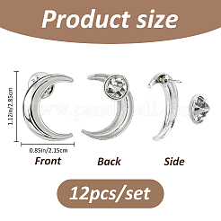 12Pcs Moon Alloy Lapel Pin Backs for Backpack Clothes&nbsp;JEWB-FH0002-79P