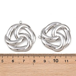 304ステンレスペンダント  幾何学的なチャーム  ステンレス鋼色  31.5x30.5x4mm  穴：1.8mm&nbsp;STAS-I363-10P