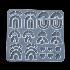 DIYペンダントシリコンモールド  レジン型  アーチ形状  ホワイト  142x130x5mm  穴：1mm  内径：12.5~37.5x12.5~32mm&nbsp;X-DIY-G091-03C