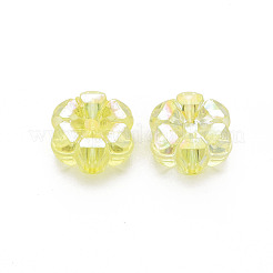 透明なアクリルビーズ  ABカラーメッキ  花  シャンパンイエロー  10x5mm  穴：1.8mm  約1650個/500g&nbsp;MACR-S373-06-C07
