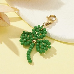 Clover Glass Beaded Pendant Decorations&nbsp;HJEW-TA00033