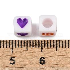 不透明なアクリルビーズ  キューブ  混合図形  ミックスカラー  6x6.5x6mm  穴：3.5mm  約3000個/500g&nbsp;OACR-H052-04