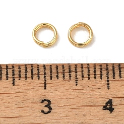 304ステンレススプリットリング  ダブルループ丸カン  フラットラウンド  18KGP本金メッキ  4x1mm  内径：2.5mm&nbsp;STAS-K285-04A-G