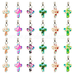 60Pcs 6 Colors Synthetic Turquoise Pendants&nbsp;PALLOY-TAC0289
