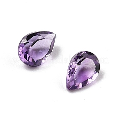 ファセット加工された天然アメジストのカボション  後ろ向き  涙の形  4x3x2mm&nbsp;G-I295-05C-15A-05