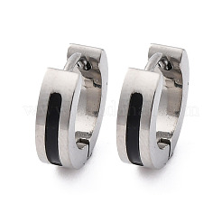 304 Stainless Steel with Enamel Hoop Earrings&nbsp;EJEW-M001-21A-P