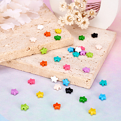 44色スプレー塗装合金ビーズ11個  スター  ミックスカラー  7x8x3.5mm  穴：1~1.2mm  4個/カラー&nbsp;FIND-TA0003-02