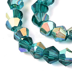 AB Color Plated Transparent Glass Beads Strands&nbsp;GLAA-G127-01-01G