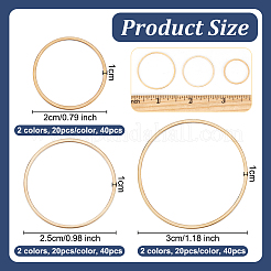 120 個 6 スタイル真鍮リンクリング  丸いリング  ミックスカラー  20~30x1mm  20個/スタイル&nbsp;KK-OC0001-44