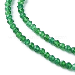 天然石マレーシアジェイドビーズ連売り  多面カット  染め  ラウンド  グリーン  2~2.5mm  穴：0.5mm  約169~181個/連  15.35~16.02インチ（39~40.7cm）&nbsp;G-F748-W02-01