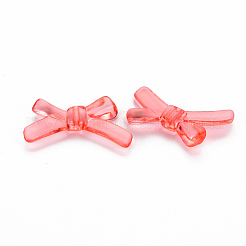 透明なアクリルビーズ  蝶結び  鮭色  20x34x5.5mm  穴：1.8mm  約435個/500g&nbsp;TACR-S154-55B-910