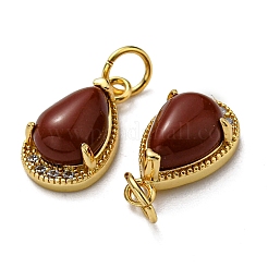 Natural Mixed Stone Teardrop Charms&nbsp;KK-D026-34G