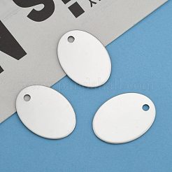 Tarnish Resistant 201 Stainless Steel Oval Stamping Blank Tag Pendants&nbsp;STAS-S031-04