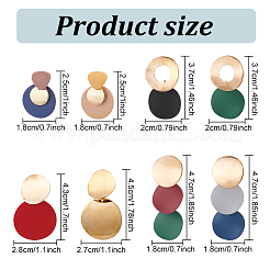 8 Pairs 8 Style Alloy Twist Flat Round & Donut Dangle Stud Earrings for Women&nbsp;EJEW-AN0001-74