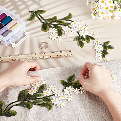 Flower Polyester Sew on Appliques&nbsp;DIY-WH0308-606