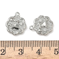 Christmas Brass Micro Pave Clear Cubic Zirconia Pendants&nbsp;KK-A280-03C-P