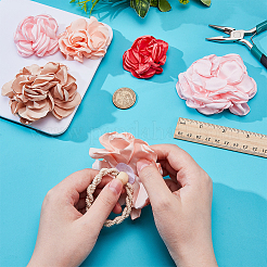 18Pcs 9 Colors Polyester Flower Ornament Accessories&nbsp;DIY-AR0004-98