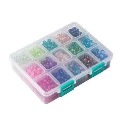 Spray Painted Crackle Glass Beads Strands&nbsp;CCG-JP0001-03B