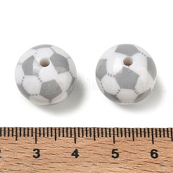 スポーツ用不透明アクリルビーズ  サッカー  ゲインボロ  12mm  穴：2.2mm&nbsp;AC-CBAC27C-02B