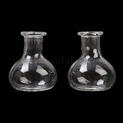 透明なガラスビーズ容器  花瓶の形  透明  2.1x2.5cm  内径：0.55のCM&nbsp;GLAA-G123-01