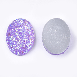 電気めっきドルジー樹脂カボション  オーバル  ライラック  17.5x13x4.5mm&nbsp;CRES-T012-08D