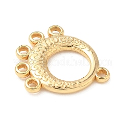 304ステンレスシャンデリア部品リンク  リング形状  18KGP本金メッキ  21.5x20x2.5mm  穴：1.6mmと1.8mm&nbsp;STAS-C134-14G