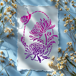 ペット中空アウト図面絵画ステンシル  DIYスクラップブック用  フォトアルバム  11月の菊  297x210mm&nbsp;DIY-WH0421-0055