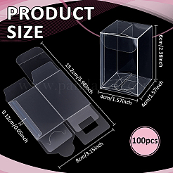 100Pcs Rectangle Transparent Plastic PVC Boxes Gift Packaging&nbsp;CON-BC0007-85