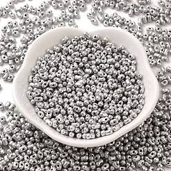 オペークガラスシードビーズ  ピーナッツ  銀  3.5~4x2~2.5x2~2.3mm  穴：0.8mm  約8000個/ポンド&nbsp;SEED-K009-06B-03