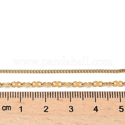 304ステンレススチール8シェイプリンクチェーンダブルレイヤーネックレスレディース  イオンプレーティング（ip）  ゴールドカラー  16.57インチ（42.1cm）  50mmエクステンダーチェーン&nbsp;NJEW-U050-02D-G