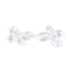透明なアクリルビーズ  ABカラー  多面カット  蝶  クリアAB  20x27.5x5mm  穴：1.8mm  約300個/500g&nbsp;MACR-C009-03
