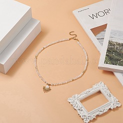 Natural White Moonstone Beaded Necklaces&nbsp;NJEW-JN04226-03