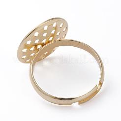 Adjustable Brass Pad Ring Components&nbsp;KK-G379-04G